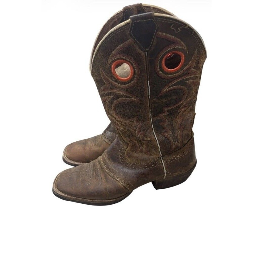 Justin Boots  Mens Whiskey Buffalo Silver Saddle Vamp Cowboy Western 9.5EE